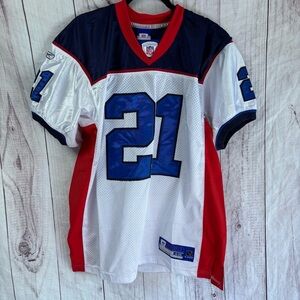 NFL Buffalo Bills #21 Blue and White Jersey Reebok with Red Accents size adult
